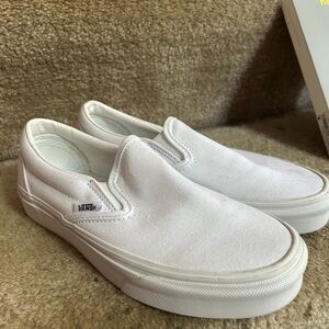 Vans Classic White Canvas Slip-On